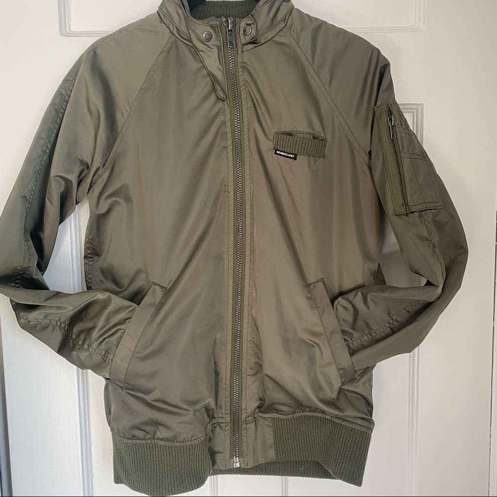 NEW w/out tags Members Only Women’S washes satin boyfriend jacket dark green XS